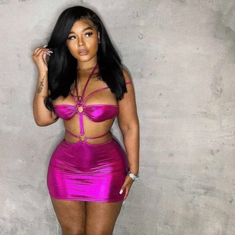 AW Chic Boutique Pink Metallic Dress